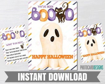 Kit de Halloween "Boo", cartel "Nos han dado un susto", juego de barrio (descarga digital)
