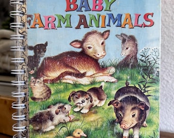 Baby Farm Animal Little Golden Book Junk Journal