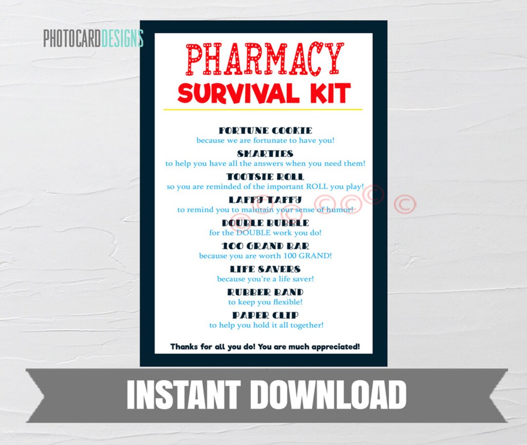 Pharmacy Survival Kit, Pharmacist Survival Kit, Everyday Heroes