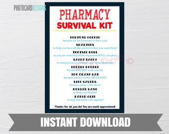 Pharmacy Survival Kit, Pharmacist Survival Kit, Everyday Heroes SURVIVAL Kit Tag, Pharmacy Tech, Candy Survial Kit, Instant Download