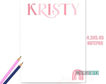 Bloc de notas arcoíris personalizado, material de oficina para profesores, bloc de notas con nombre personalizado (4,2 x 5,45)