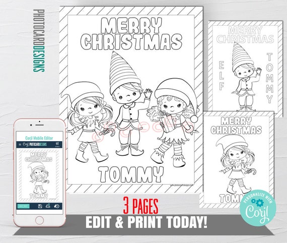 Elf Coloring Page Editable Elf Christmas Coloring Page Boy