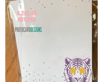 Tiger Notepad, Tiger Stars Notepad, Tear off Notepad, To Do Notepad, 4.2x5.45 Notepad