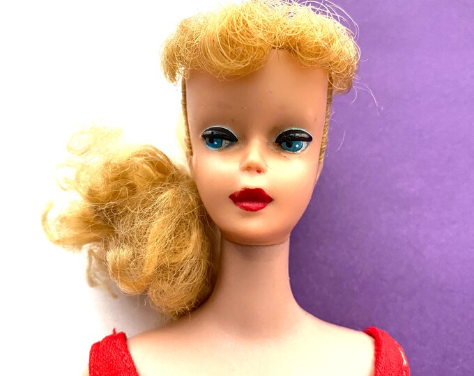 Vintage Ponytail Barbie Doll Blonde Hair 5 Straight Legs Barbie