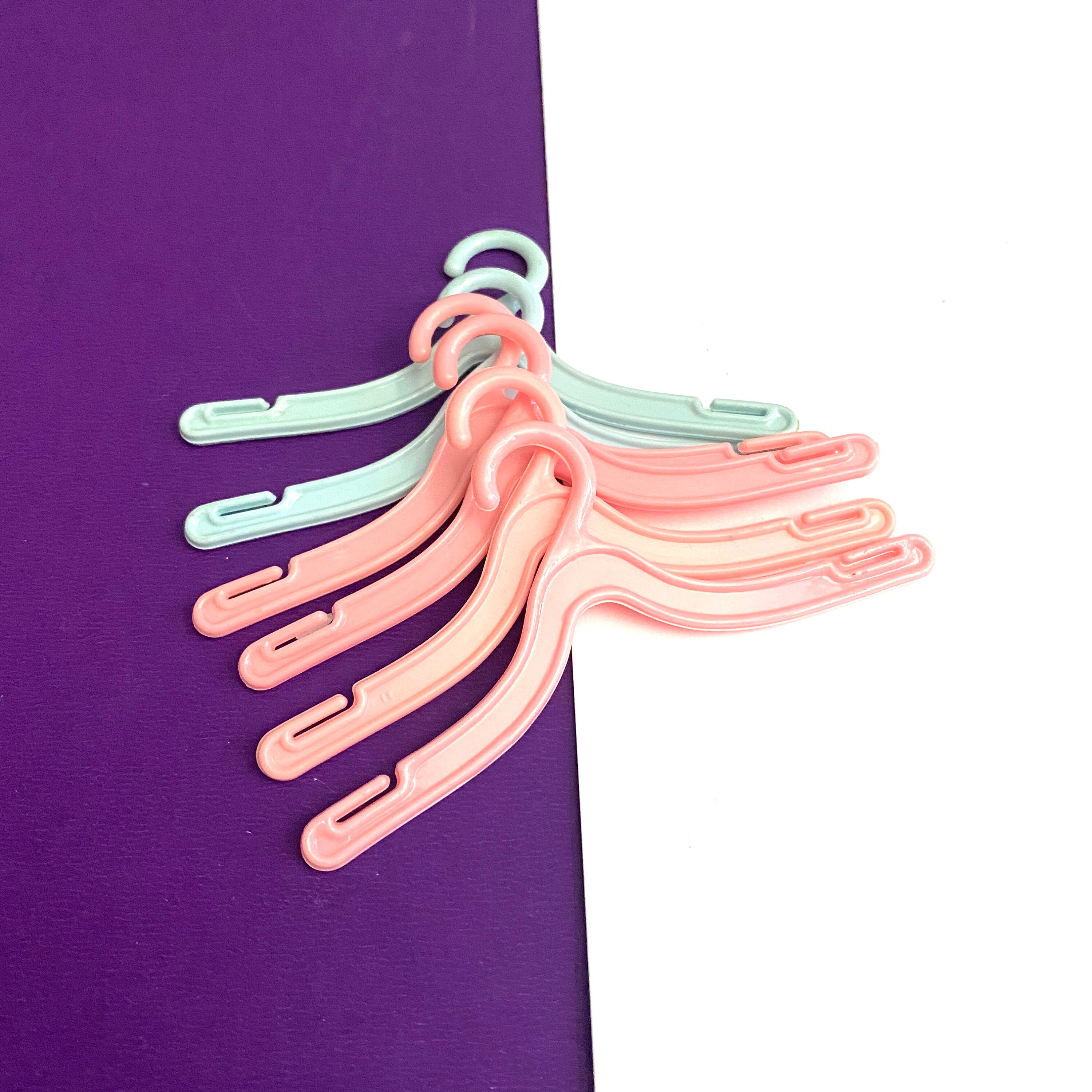 Vintage Barbie Doll Clothes Hangers Lot of 6 Pink & Blue Etsy