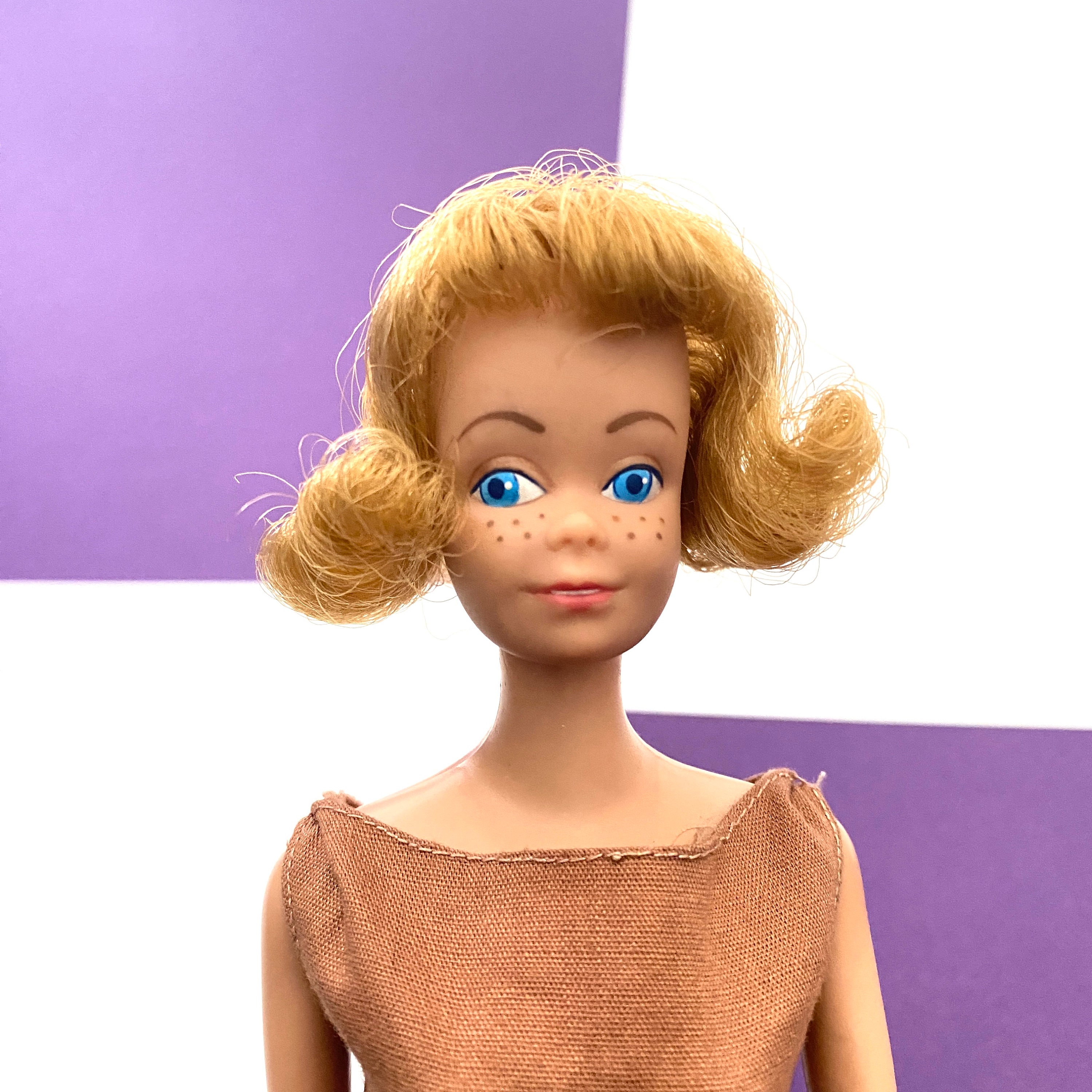Vintage Midge Doll Blonde Hair With Teeth Freckles Straight Legs