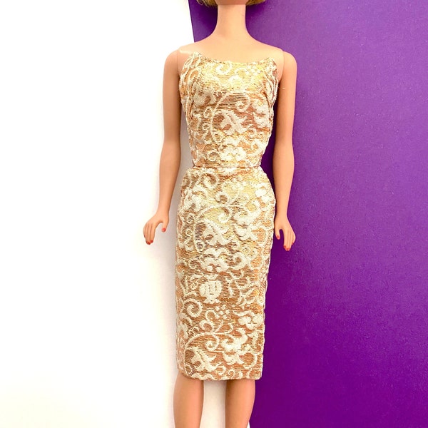 Vintage Barbie Golden Girl Sheath Brocade Dress #911