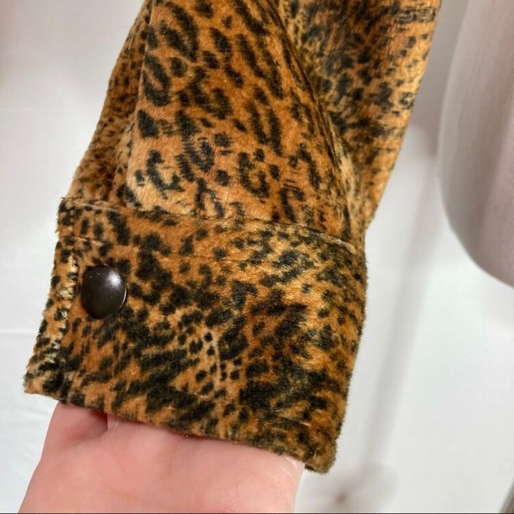 Vintage Jones New York Leopard Cheetah Animal Print Faux Fur