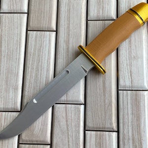 Brass Buck 120 Hunting Knife Prop, as seen in &quot;Yellowjackets&quot; - (Etsy, this is NOT RE@L, it is a Fake Cosplay Item)