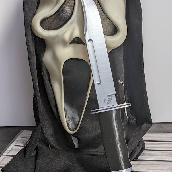 Buck 120 Hunting Knife Prop, as used by Ghost in "Scream" - (Etsy, this is NOT RE@L, it is a FAKE Cosplay item)