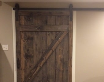 Z style vintage sliding barn door- 62”x32”- espresso stain