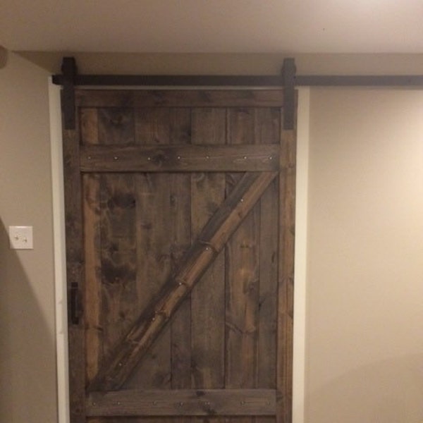 Z style vintage sliding barn door- 62”x32”- espresso stain