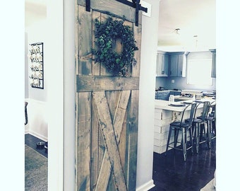 FOUR British brace barn doors- 67”x30” -  stained
