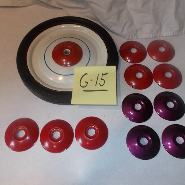 Garton Toy original parts,Sheboygan,Wis ,lot G15 colored hub caps,you get all 12