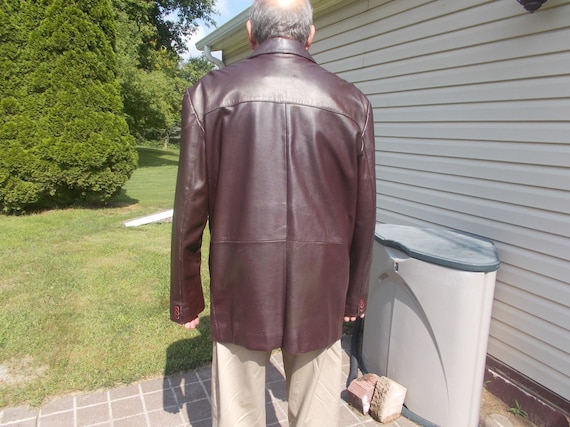 On sale Mans vintage dark brown 2 button  leather… - image 2