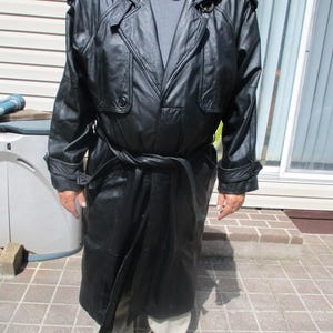 Leather Jacket Trench Coats Sale Now Mans XXL Black Long Leather