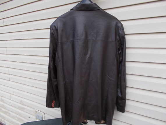 Mans dark brown soft leather sport coat,blazer ja… - image 2