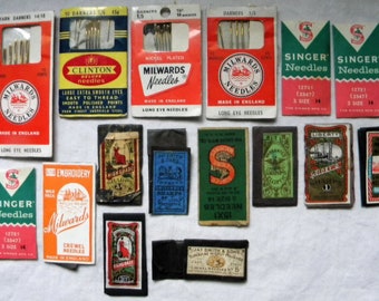 Antique Needle Packs - Advertising Needles Packs - Sewing Notions - Vintage  Needles