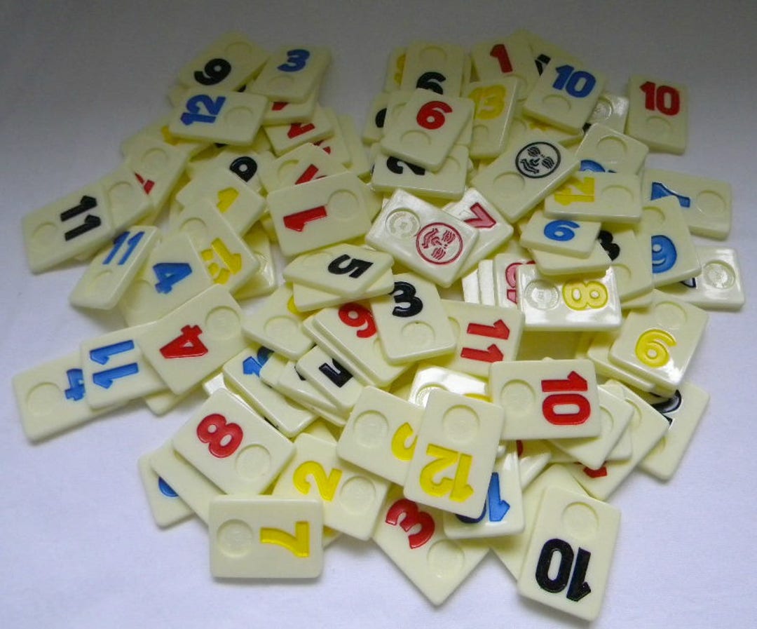 Vintage Number Tiles Rummikub Tiles Colorful Numbered Etsy