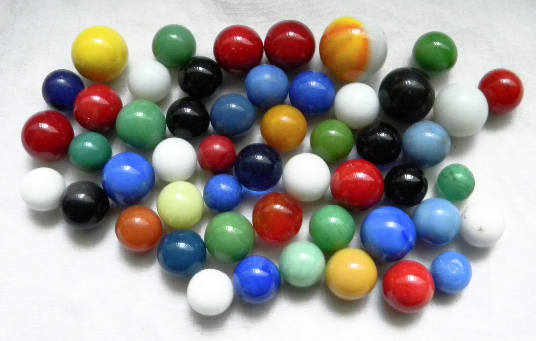 50 Vintage Colorful Marbles Chinese Checkers Marbles Etsy