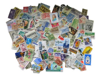 200 Vintage  Stamps - Foreign & U.S. Stamps -  Scrapbooking - Mixed Media -  Altered Art