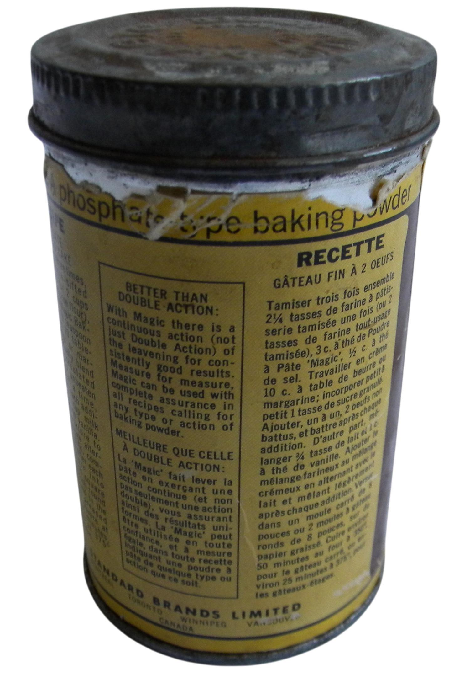 Vintage Magic Baking Powder Tin - Farmhouse Kitchen - Paper Label Tin ...