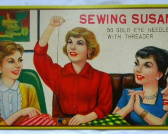 Vintage Needle Books - Needle Card - Sewing Susan Needle Book - UNUSED