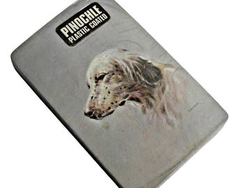 Vintage Pinochle Cards - English Setter Playing Cards  - Scrap booking - Altered Art - Collage - Journaling Supply