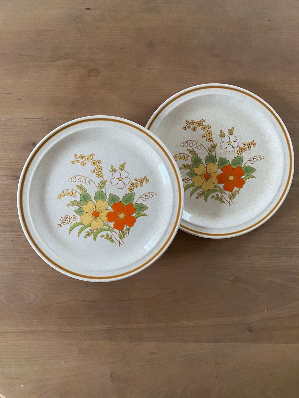 Set of 2 JC Penney FESTIVE Floral Stoneware Dinner Plates Etsy