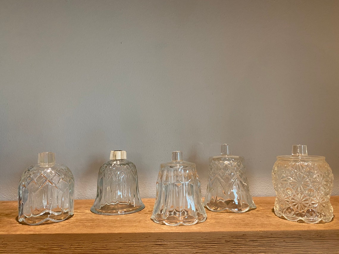 Vintage Clear Glass Votive Cups Pegged Votive Candle Holders Etsy
