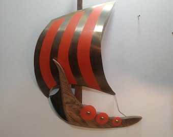 Viking ship ceramic wall art gift longship