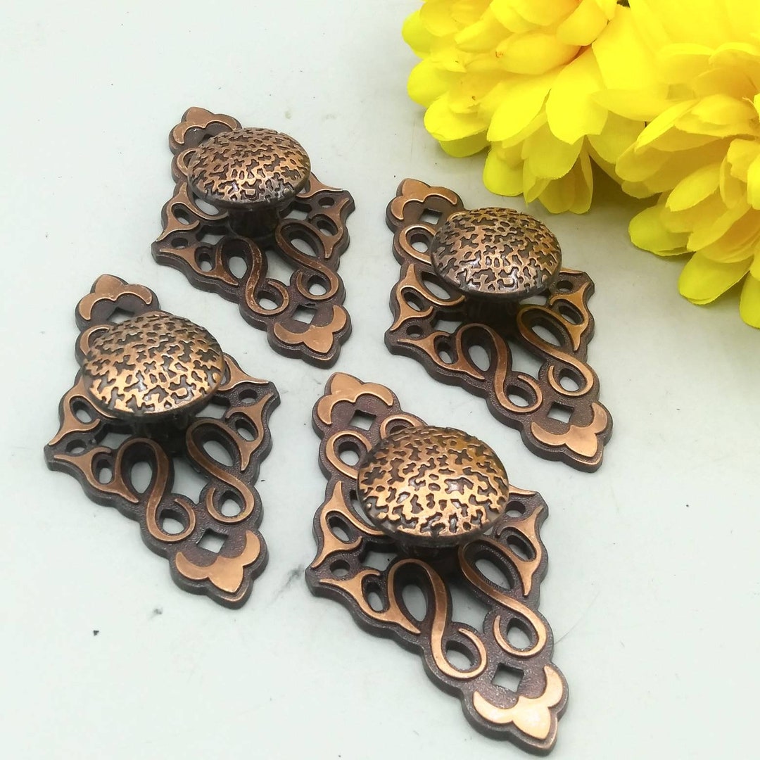 4 Antique Copper Drawer Pulls Vintage Knobs Handles Knobs and Etsy