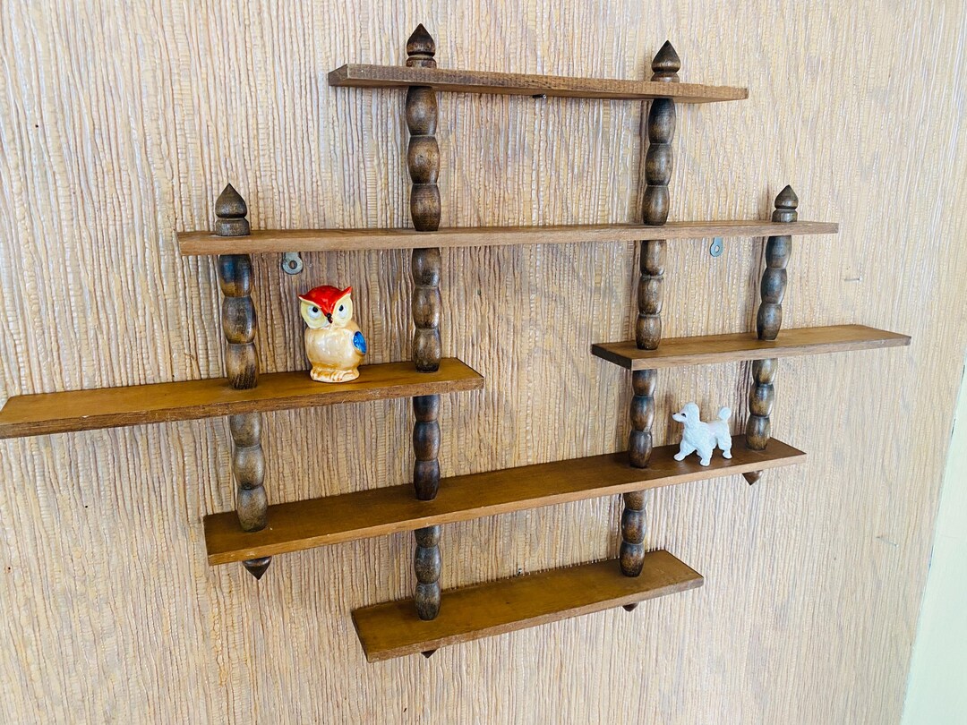 5 Tier Shelf Display Knick Knack Shelves Bohemian Decor Wood Shelving ...