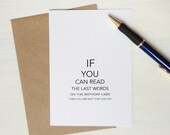 Funny birthday card eye test can you read not that old birthday card funny greeting card