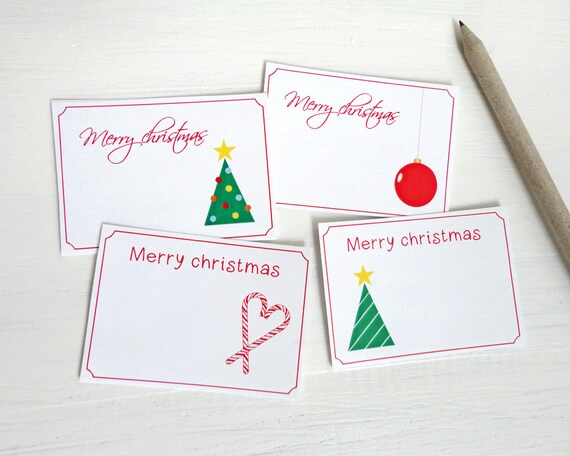 small-christmas-cards-printable-gift-tags-set-of-four-merry-etsy