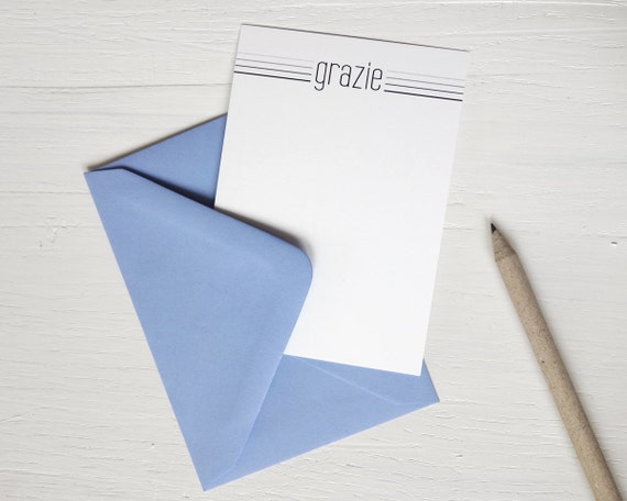 grazie note cards small note cards italian thank you cards mini note cards small note cards