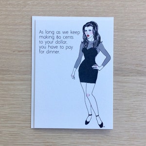 Wage Gap Greeting Card For All Occasions Blank Inside image 1