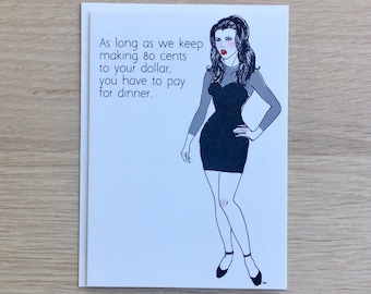 Wage Gap Greeting Card For All Occasions Blank Inside