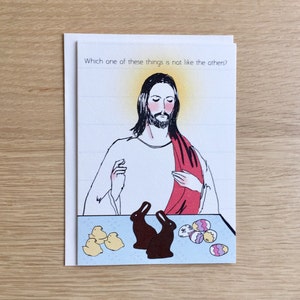 Cartão de Páscoa Engraçado Jesus Bunny Peeps