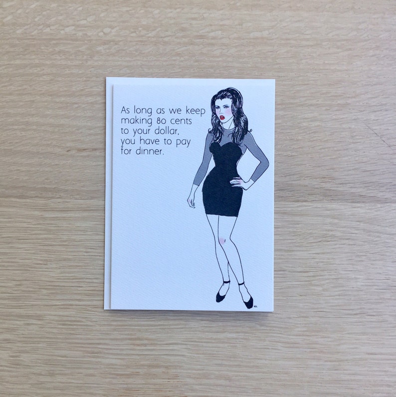 Wage Gap Greeting Card For All Occasions Blank Inside image 1