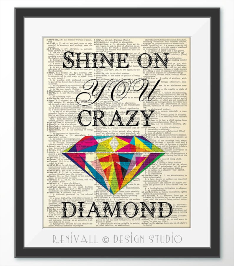 Pink Floyd Quote Dictionary art print Max 47% OFF Mu Cheap super special price Rock Art Print Music