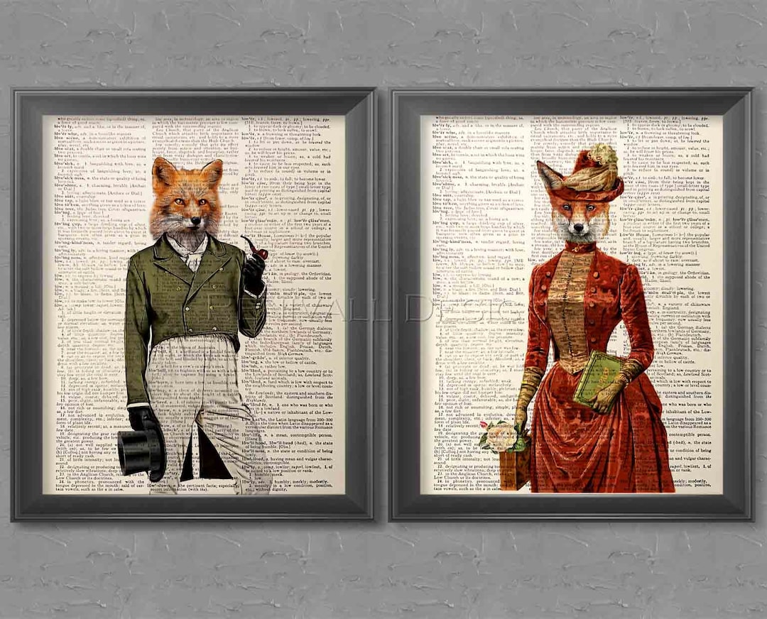 Housewarming Art Print Collection Set of 2 Prints Fox Art Etsy