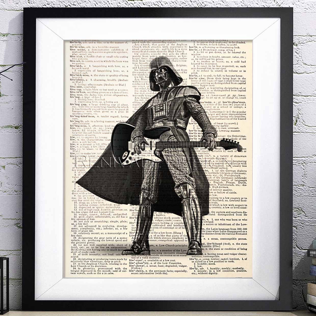 Darth Vader Star Wars Art Print, Darth Vader Guitar Poster, Star Wars Art  Print, Gift idea for book lovers, Star War gifts men