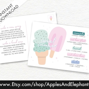 Sweet Summer Ice Cream Diffuser Blends Happy Mail Card downloaden en afdrukken