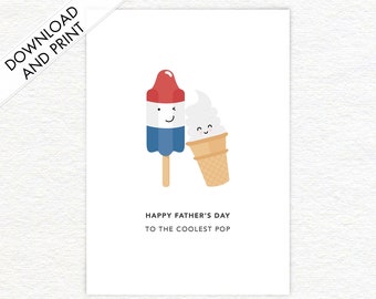 Father's Day Coolest Pop Download and Print Card