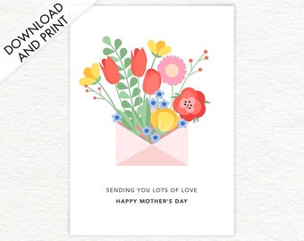 Mother's Day Download and Print Card, Card for Mom