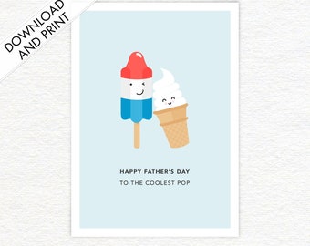 Father's Day Coolest Pop Download and Print Card