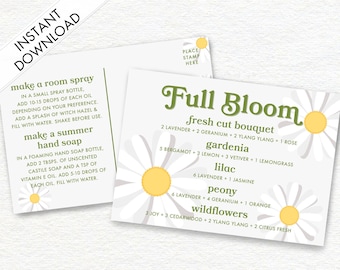 Spring Flowers Full Bloom Diffuser Blend Download and Print Happy Mail Card