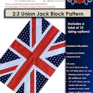 Digital Pattern - 2:3 Ratio Union Jack Block