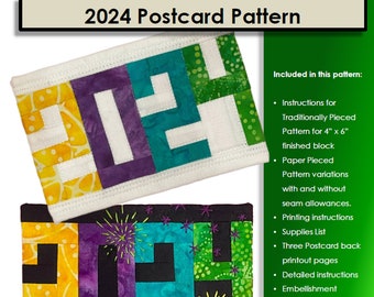 Pattern: 2024 Mini Quilt Postcard Pattern
